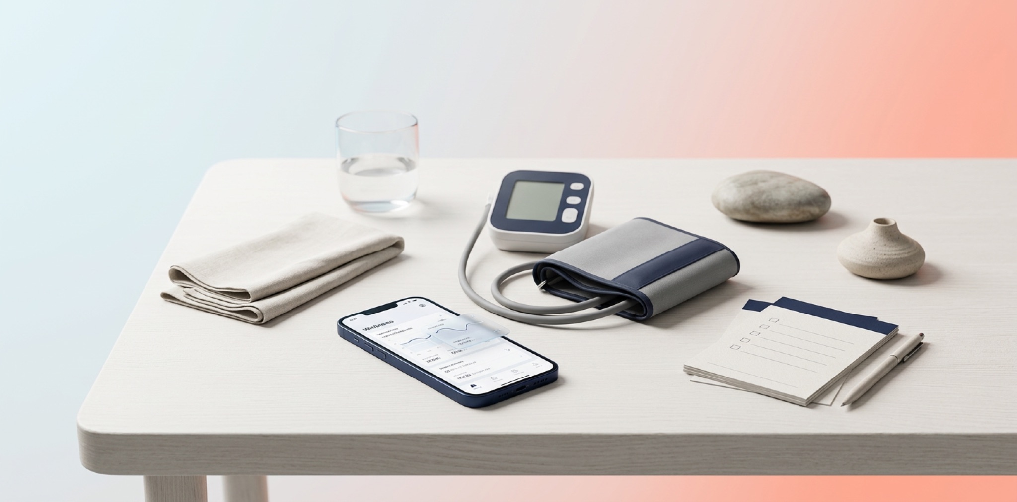 Home blood pressure checklist with daily routine cards