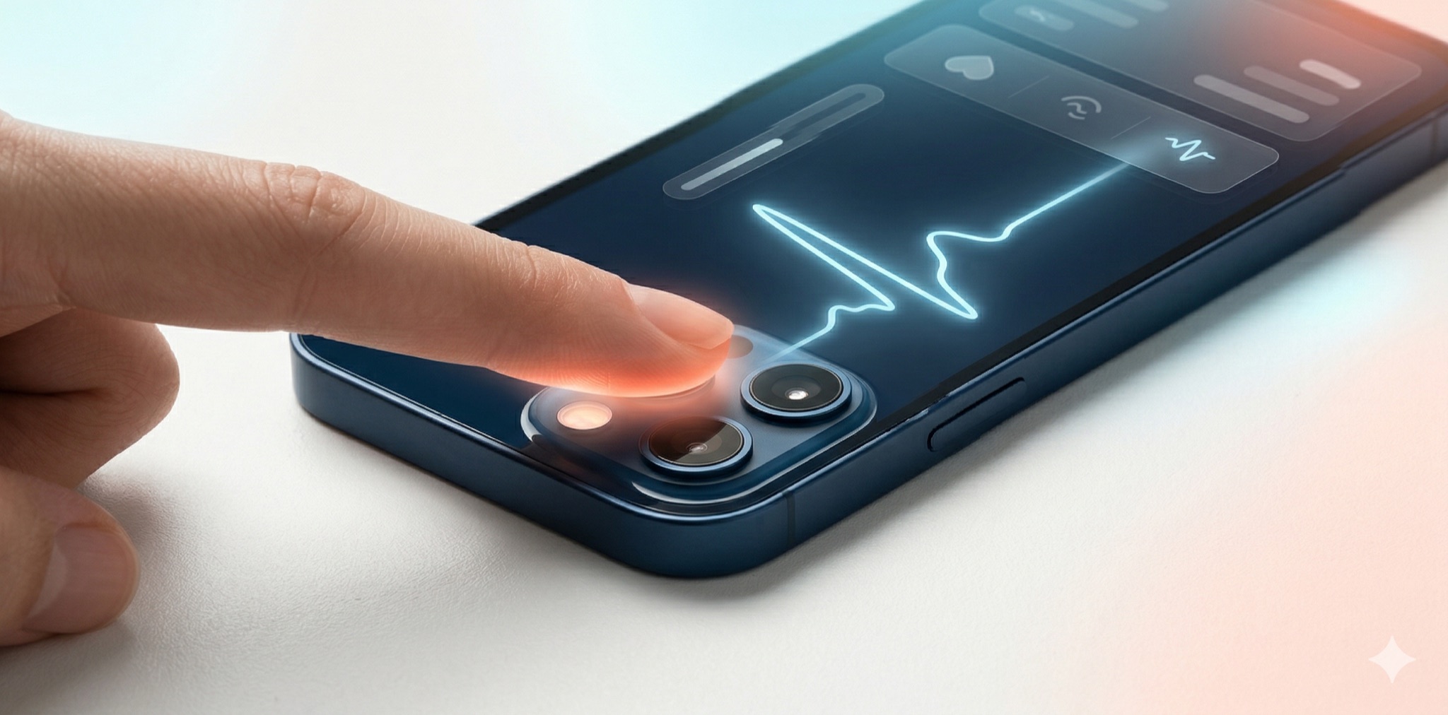 Finger on camera pulse measurement visual