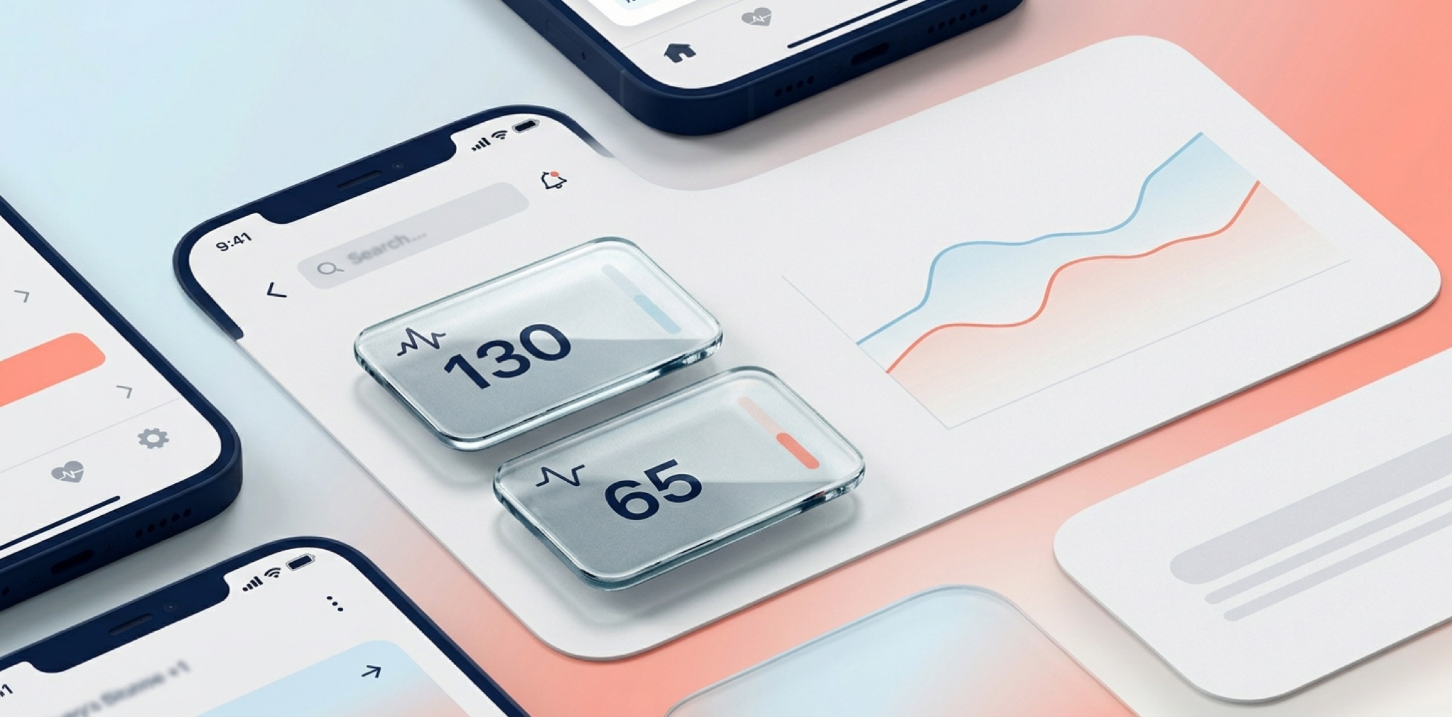 Blood pressure values and trend interpretation dashboard