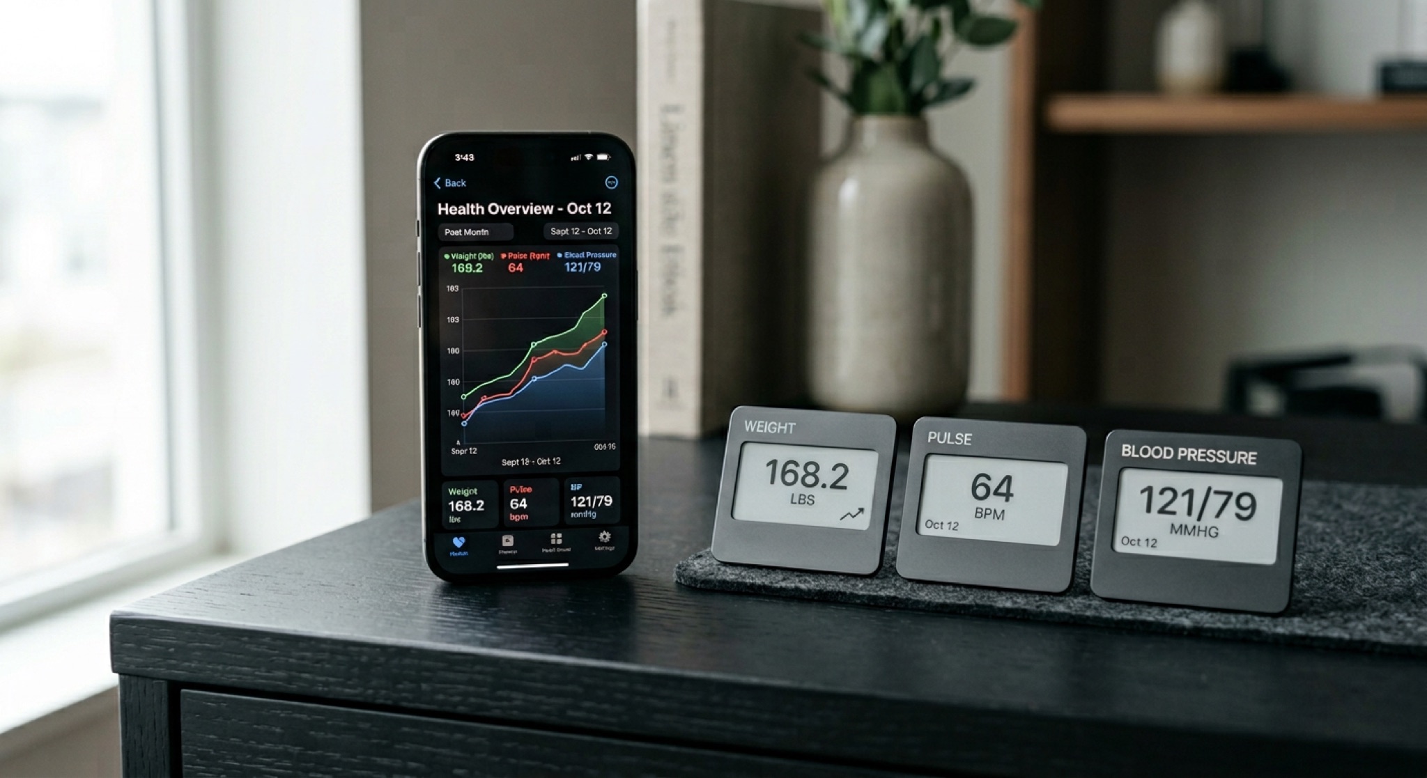 Weight and blood pressure combined trend analytics