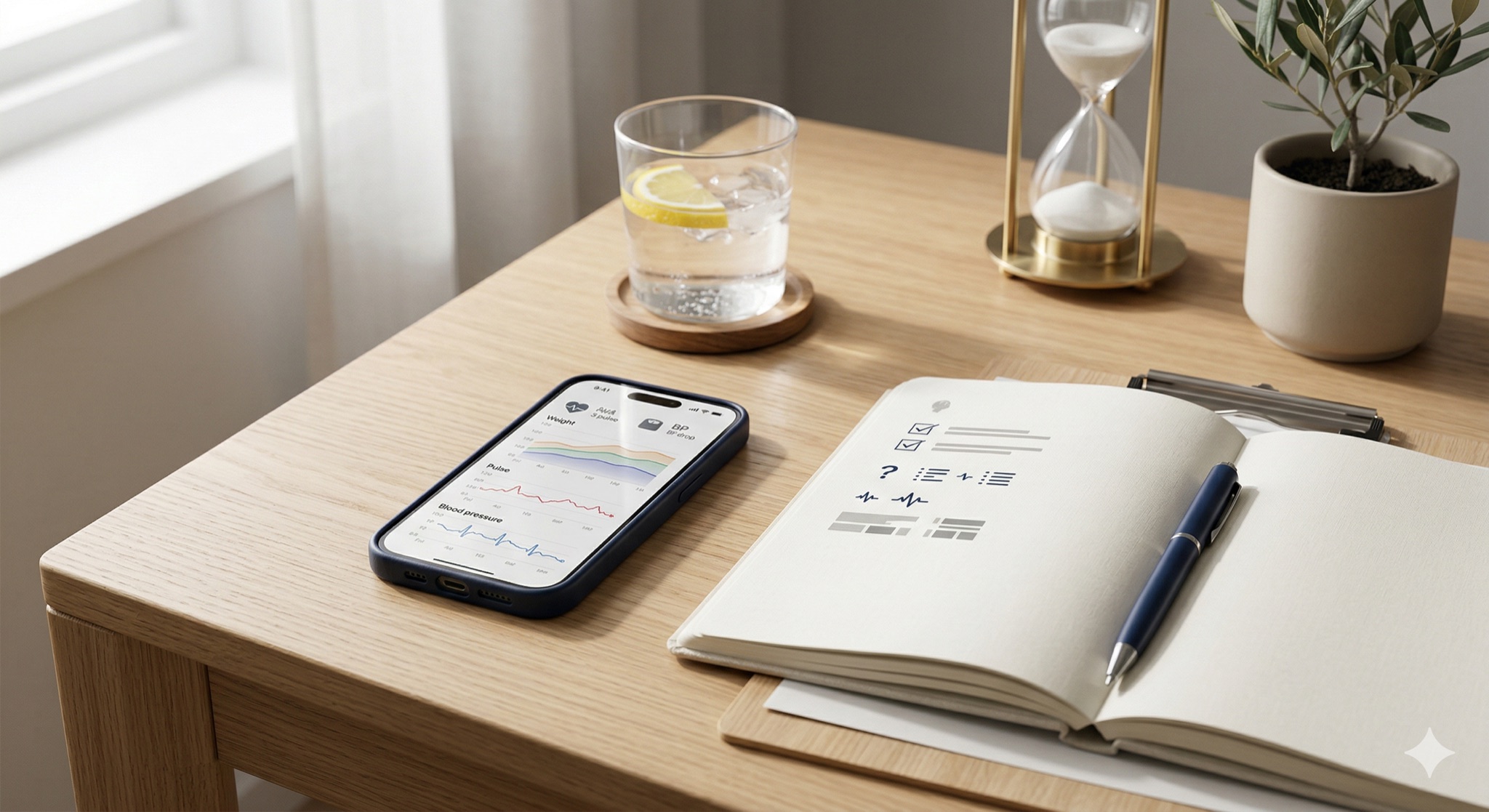 Doctor visit preparation with trend summary from app